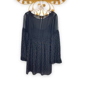 Free People Black babydoll tunic mini dress 0